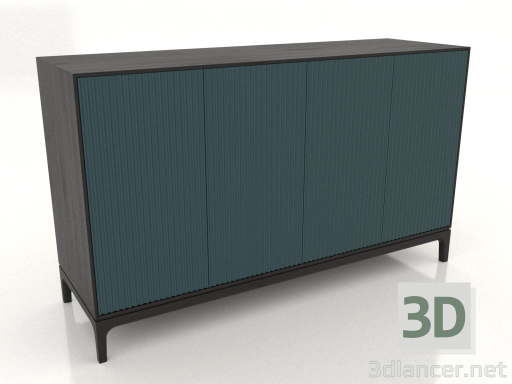 3D modeli FARGO TV sehpası frezelenmiş cepheli 1600x500x950 mm (deniz dalgası, siyah meşe, seçenek 1) - önizleme