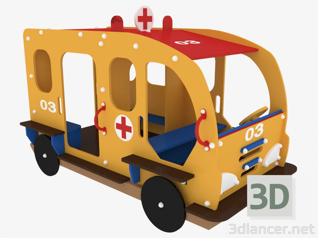 3D Modell Kinderspielgeräte Krankenwagen (5113) - Vorschau