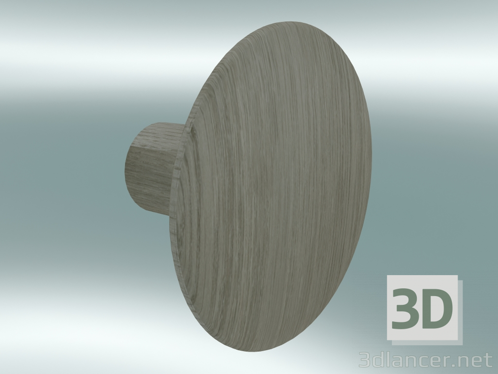 modello 3D Appendiabiti Dots Wood (Ø6,5 cm, Rovere) - anteprima