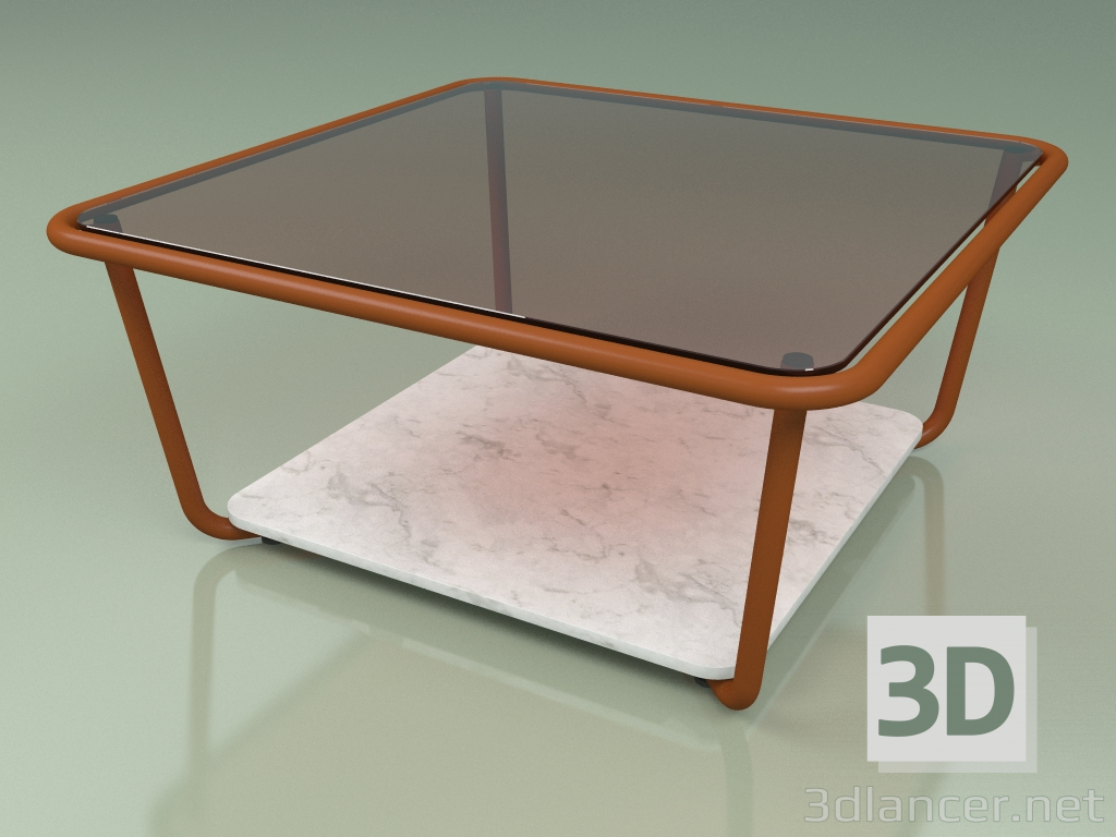 3d model Mesa de centro 001 (vidrio bronceado, óxido de metal, mármol de Carrara) - vista previa