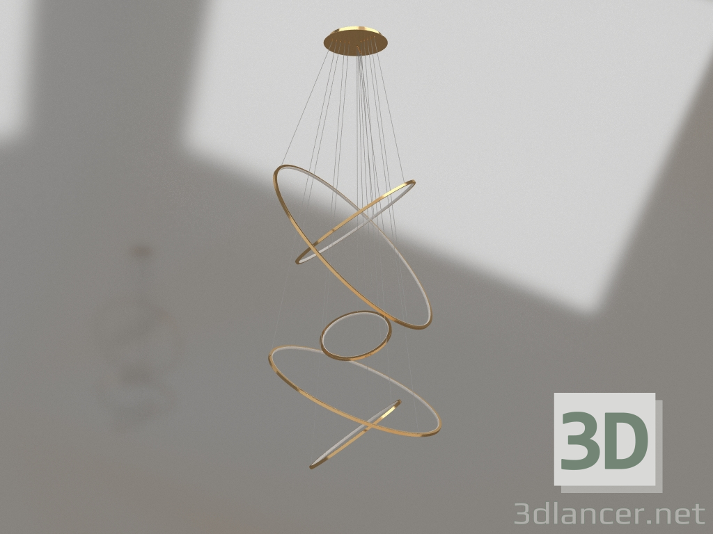 3D Modell Kronleuchter Amiya gold (07675,33) - Vorschau