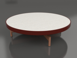 Table basse ronde Ø90x22 (Rouge vin, DEKTON Sirocco)