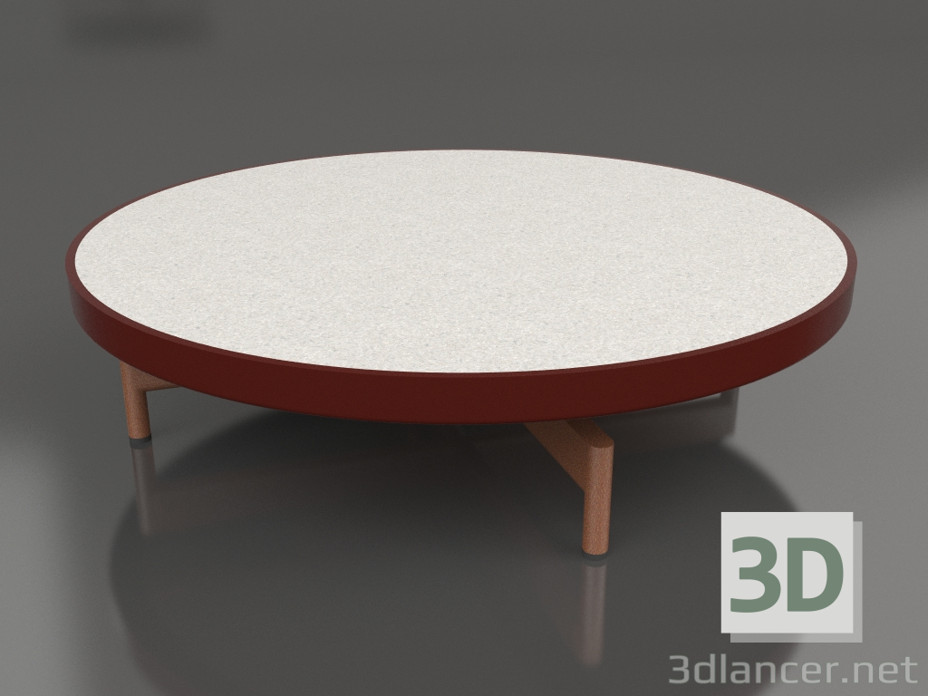 3d model Mesa de centro redonda Ø90x22 (Rojo vino, DEKTON Sirocco) - vista previa