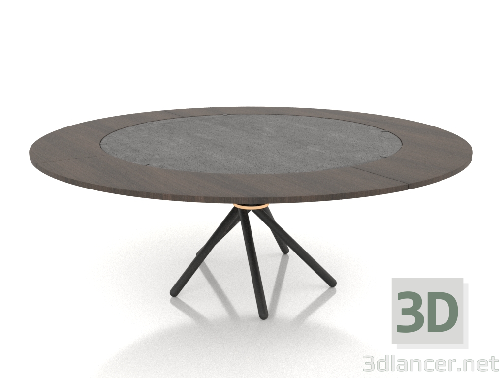 3d model Mesa de comedor Hector 140 (Extra Leaves Dark 140 - 200) - vista previa