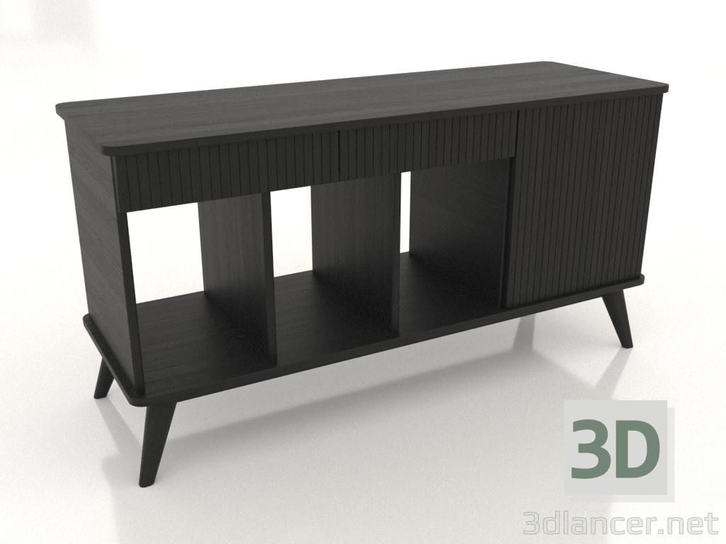 3D modeli Vinil plak çalar için üniversal stand 1300 mm (siyah RAL 9005) - önizleme