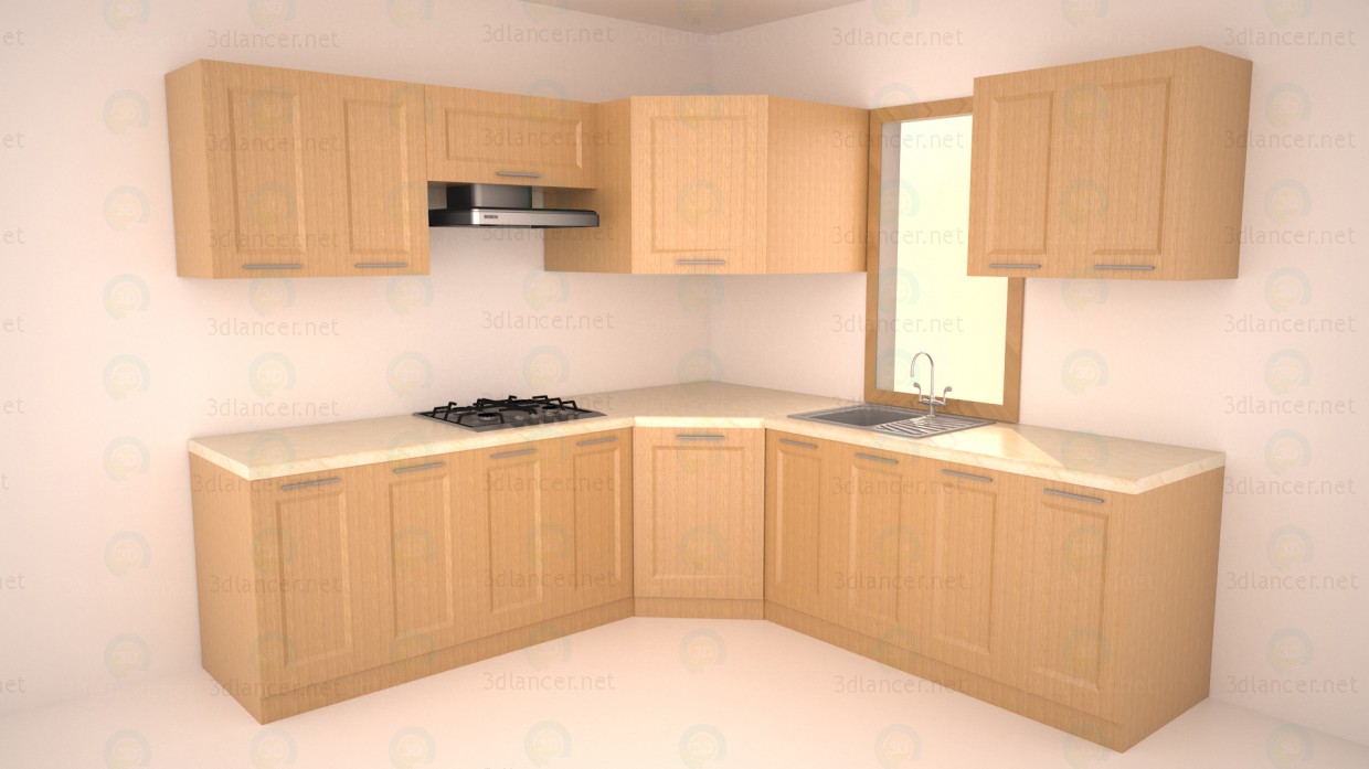 3d Kitchen-style minimalism model buy - render