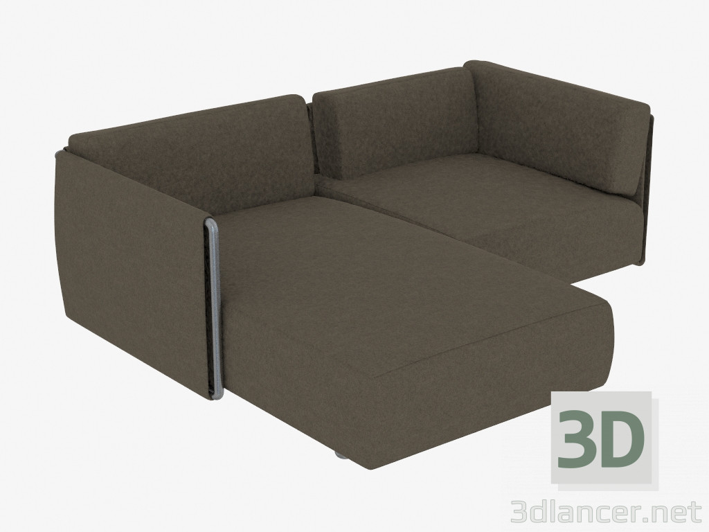 3D Modell Modulare Sofas Doppel Fianco Zeit - Vorschau