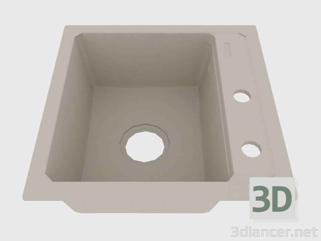 modèle 3D Évier, 1 bol sans aile pour le séchage - albâtre Zorba (ZQZ A103) - preview