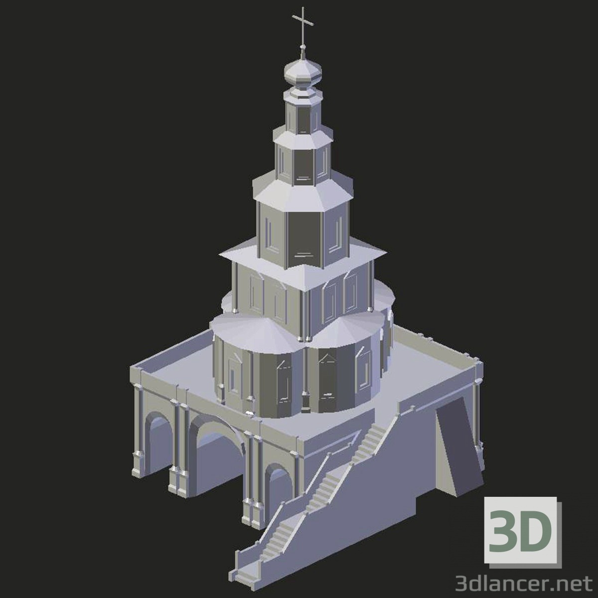 3d model Nuevo monasterio de Jerusalén. Templo de la puerta - vista previa