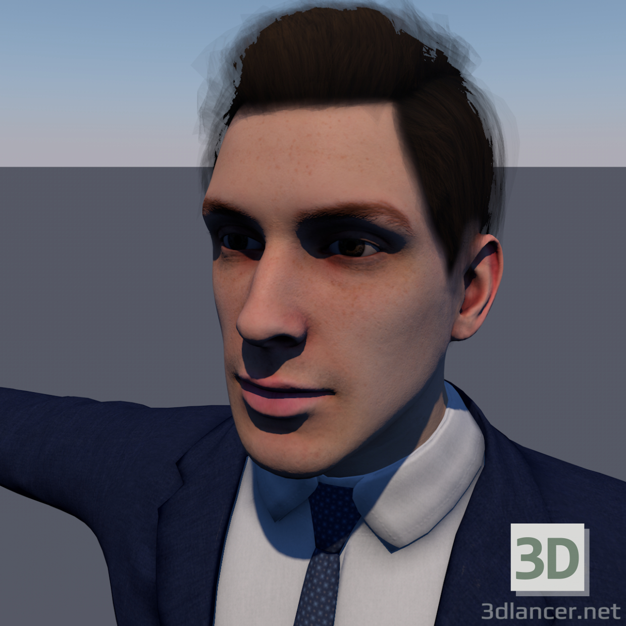 3d Man character Low-poly 3D model модель купить - ракурс