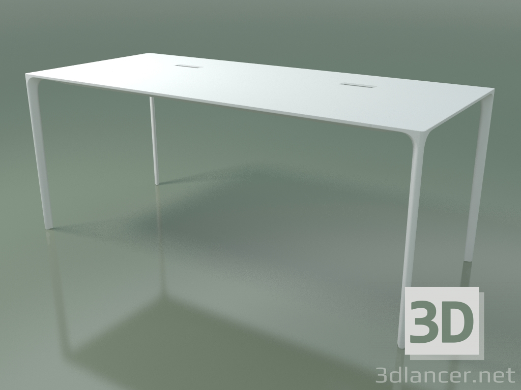 3d model Mesa de despacho rectangular 0815 (H 74 - 79x180 cm, laminado Fenix F01, V12) - vista previa