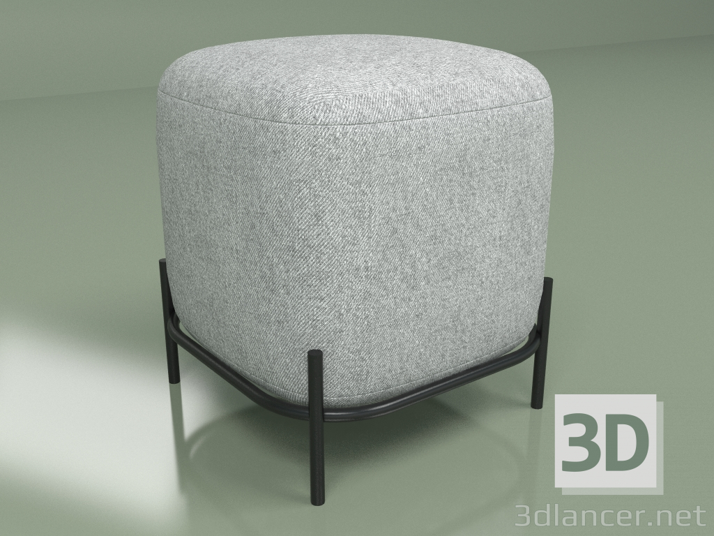 modello 3D Pouf quadrato Pawai (grigio) - anteprima