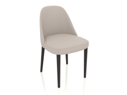 Cadeira, acabamento em laca cinza fosca, couro ecológico 78 (49x53,5x83 cm)