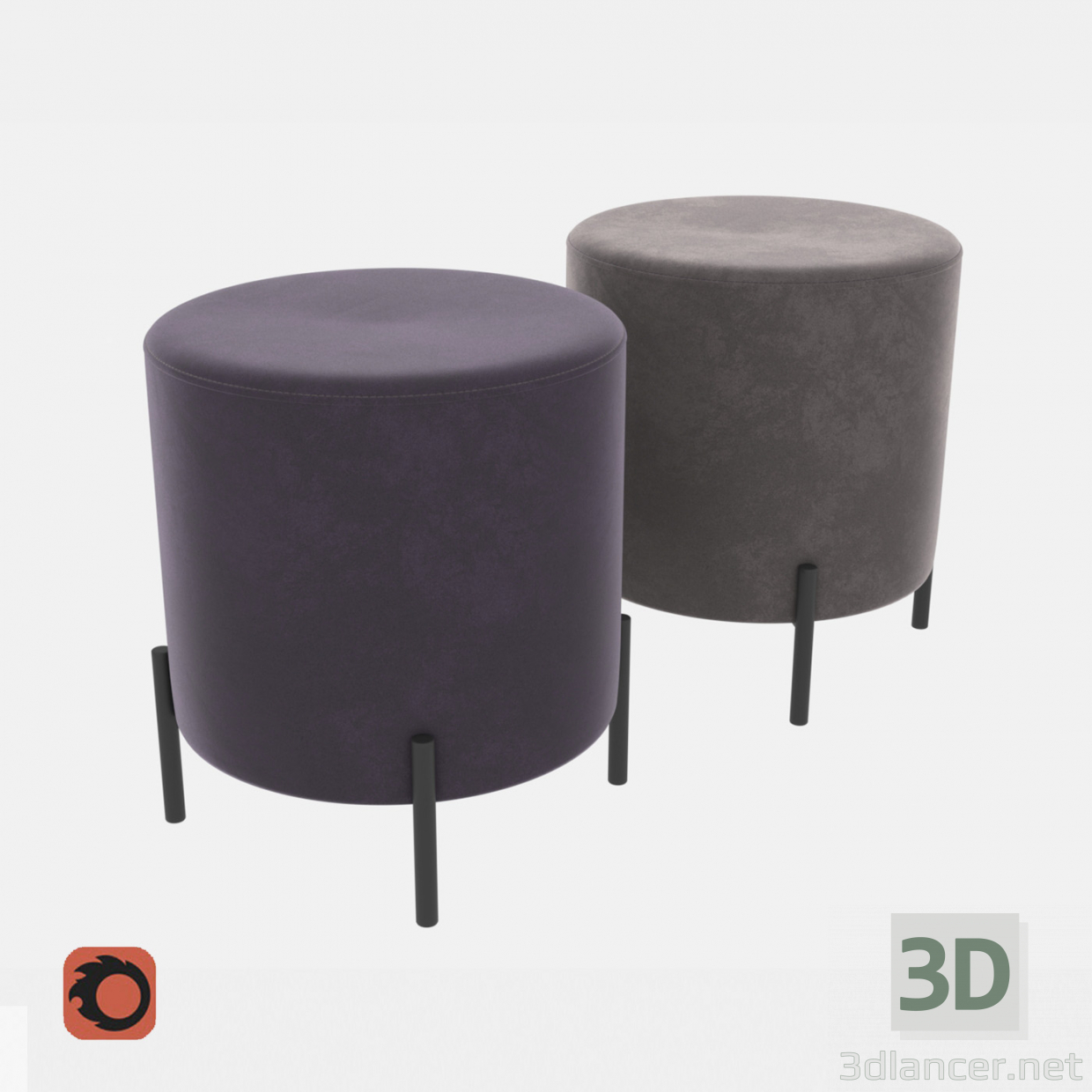 3D Modell Osmanischer Puff 430 - Vorschau