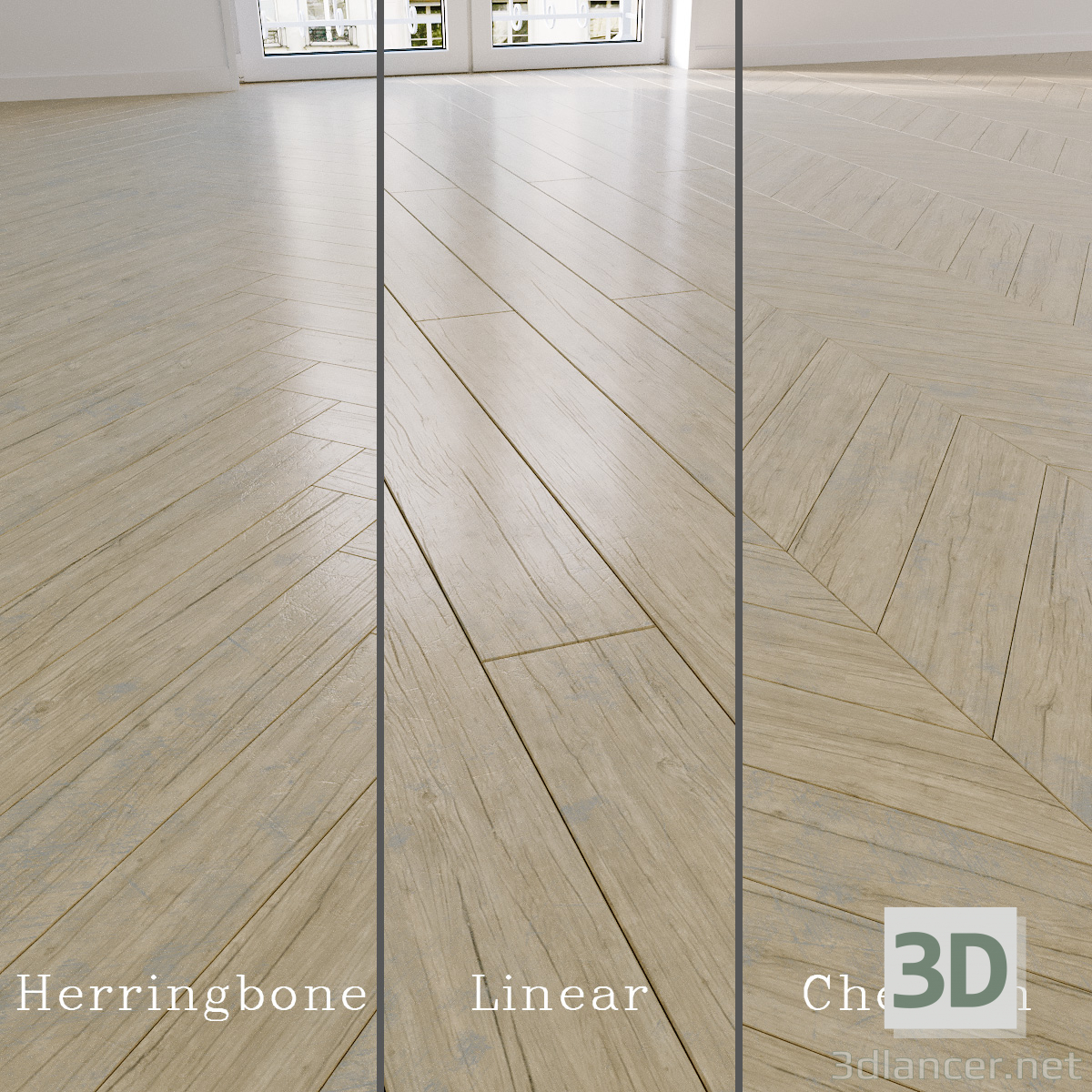 3d Parquet board natural wood model buy - render