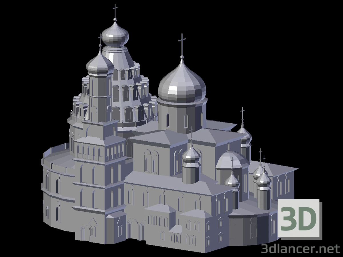 3d model Nuevo monasterio de Jerusalén. Catedral de la resurrección - vista previa