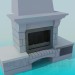 3d model Fireplace with firewood place - preview