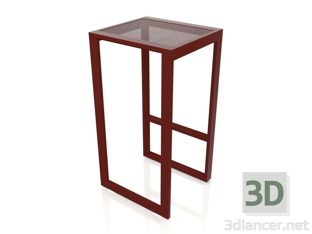 modello 3D Sgabello alto (Rosso vino) - anteprima