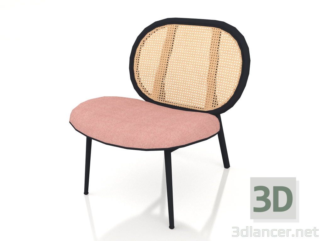 modello 3D Sedia Spike (Naturale-Rosa) - anteprima