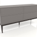 3d model Cómoda chapada en nogal W, lacada gris-beige mate (159x45x80 cm) - vista previa