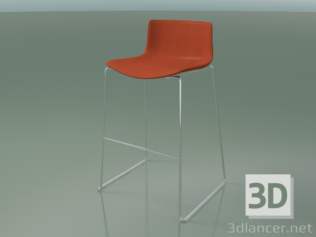 modello 3D Sedia da bar 0481 (su slitta, con rivestimento in pelle) - anteprima