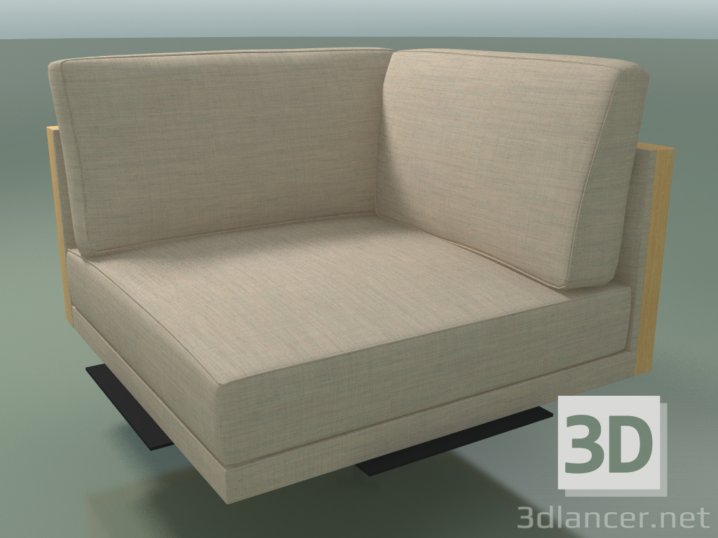 3d model Módulo de ángulo 5257 (90 °, R, patas en H, roble natural) - vista previa