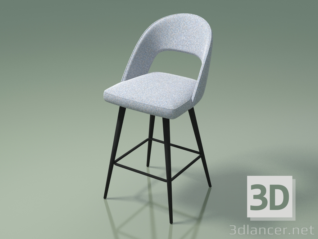 modello 3D Sedia da semi-bar Taylor (blu) - anteprima