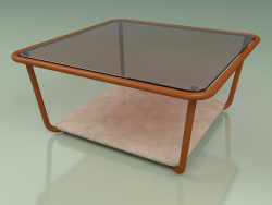 Table basse 001 (Verre Bronzé, Rouille Métallique, Pierre Farsena)