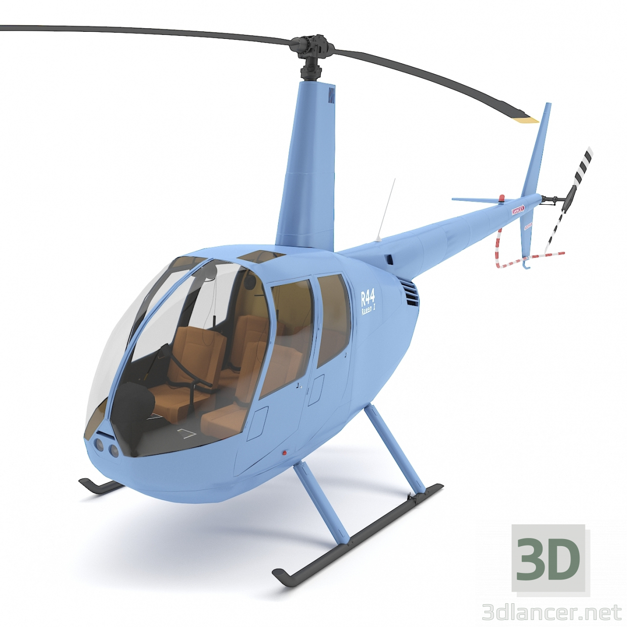 3d Вертолет Robinson R44 модель купить - ракурс