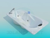 Bath with headrest