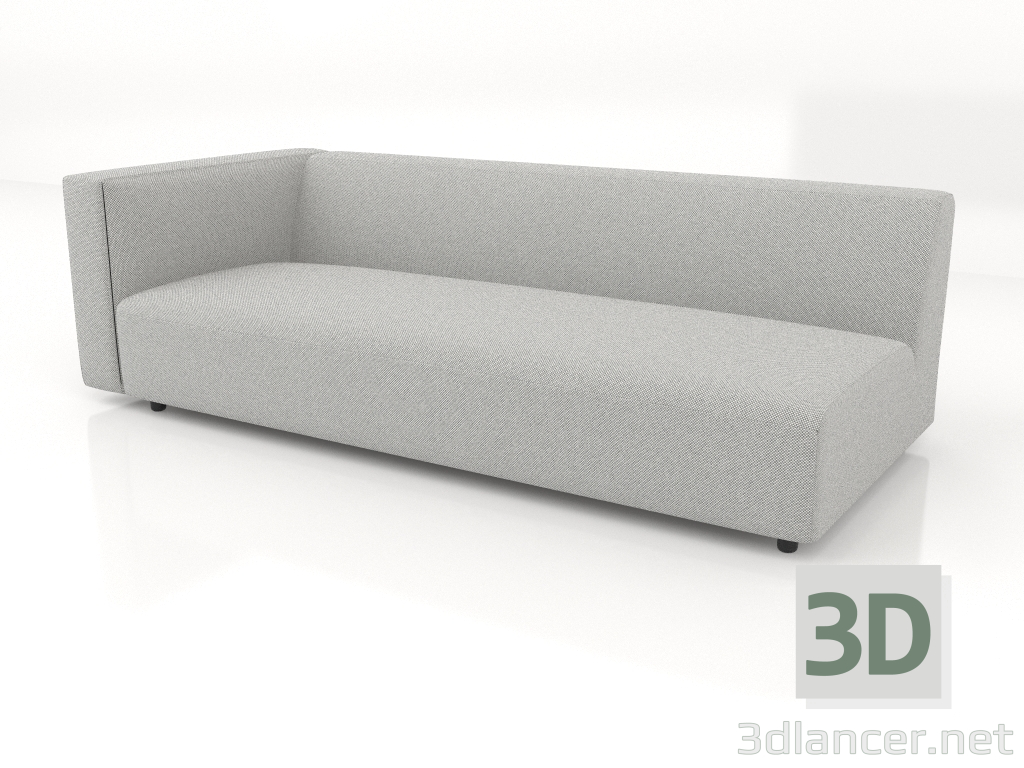 3D Modell Sofamodul für 2 Personen (XL) 223x100 mit Armlehne links - Vorschau