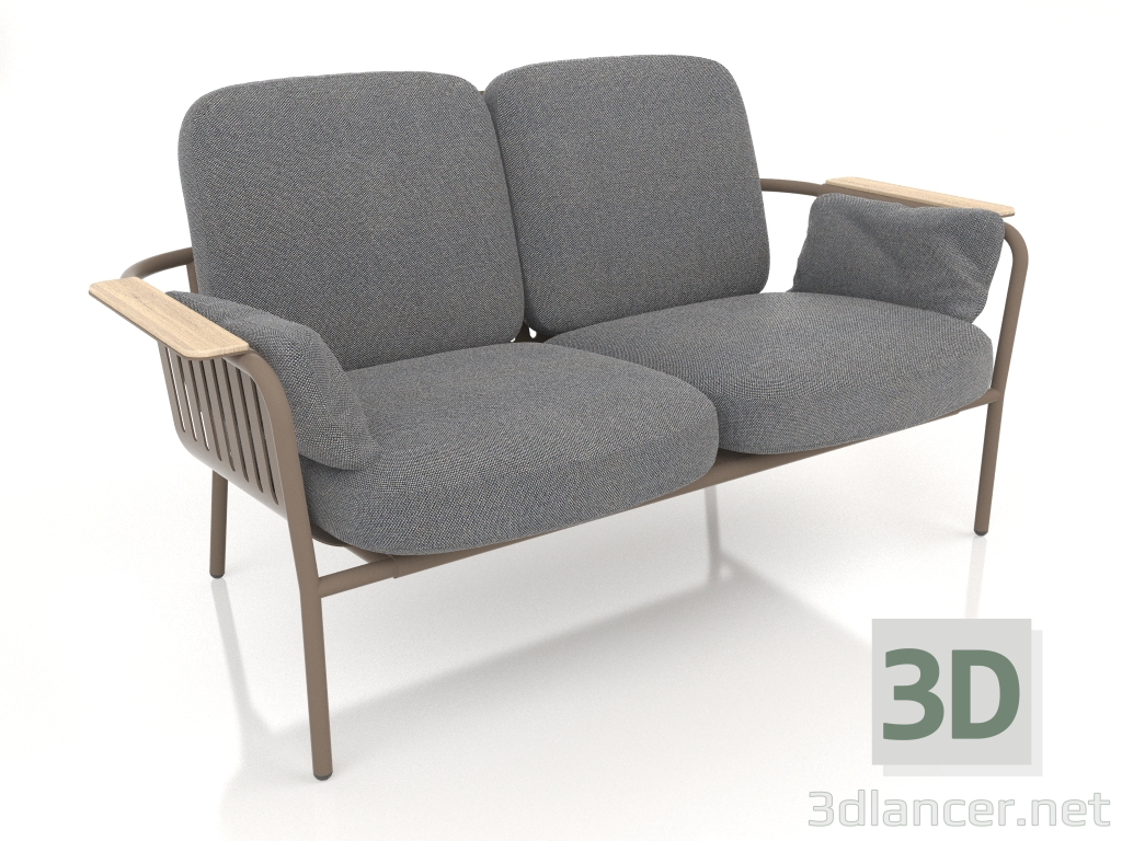 3d model 2-seater sofa (Bronze) - preview