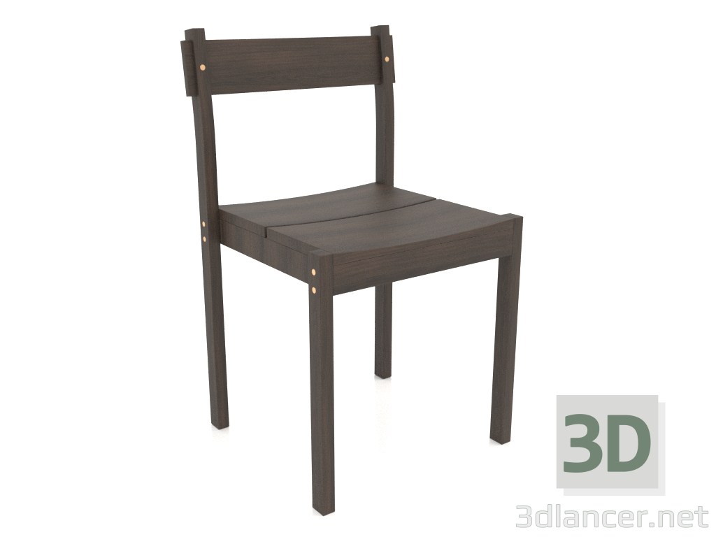 modèle 3D Chaise de salle à manger Thibault (Chêne Foncé) - preview