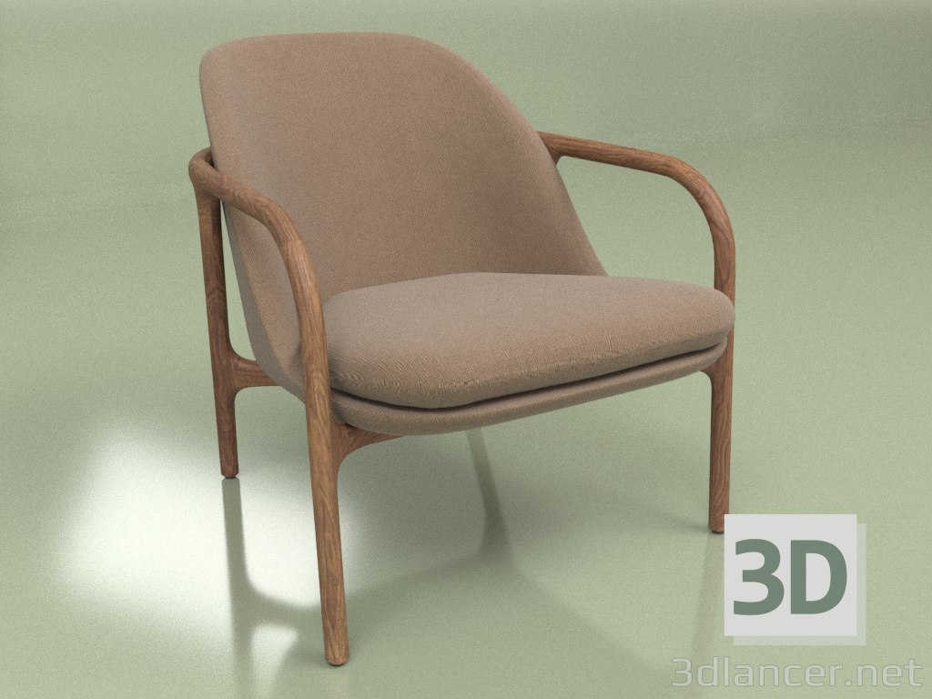 3d model Sillón Alemán (marrón) - vista previa