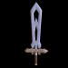 3d Engraved sword model buy - render