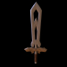 3d Engraved sword model buy - render