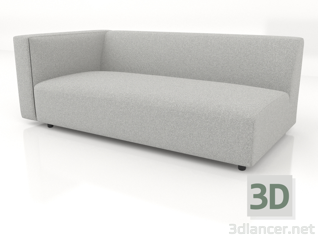 3d model Sofa module for 2 people (XL) 183x100 with an armrest on the left - preview