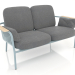 3d model 2-seater sofa (Blue gray) - preview