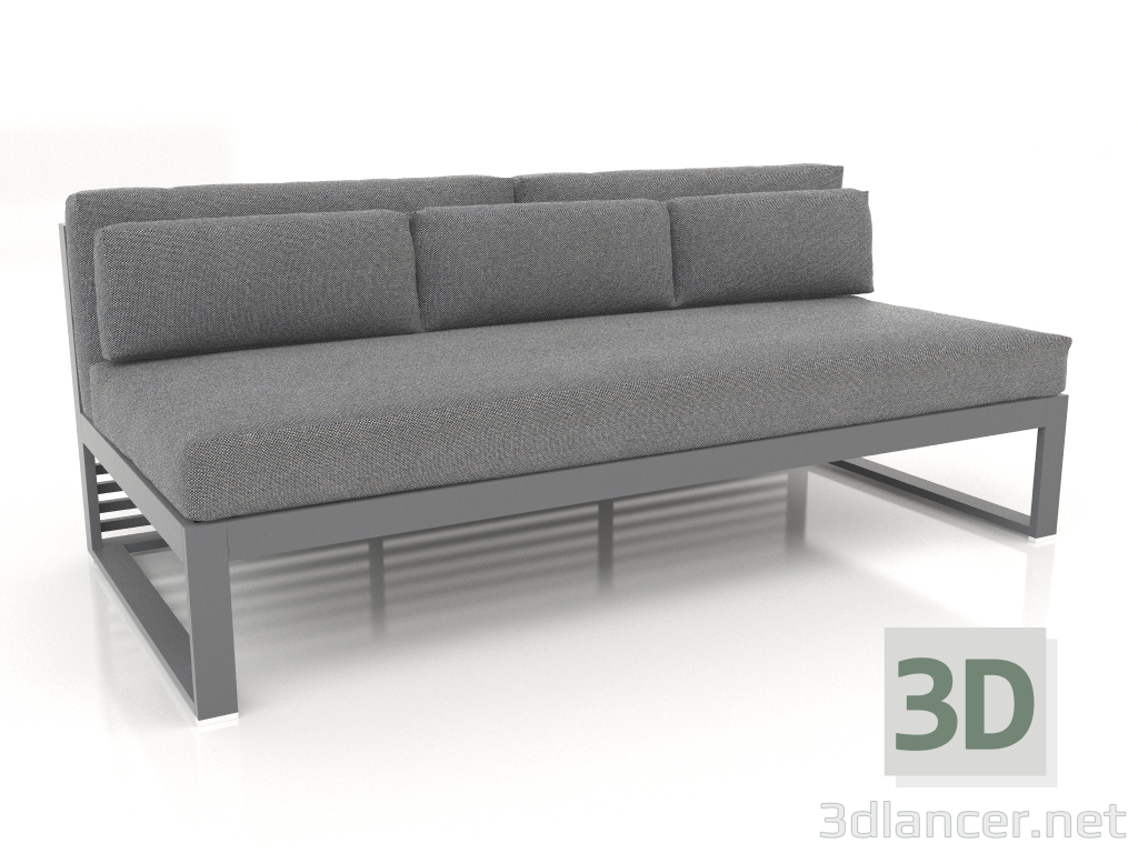 modèle 3D Canapé modulable, section 4 (Anthracite) - preview