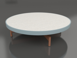 Table basse ronde Ø90x22 (Bleu gris, DEKTON Sirocco)
