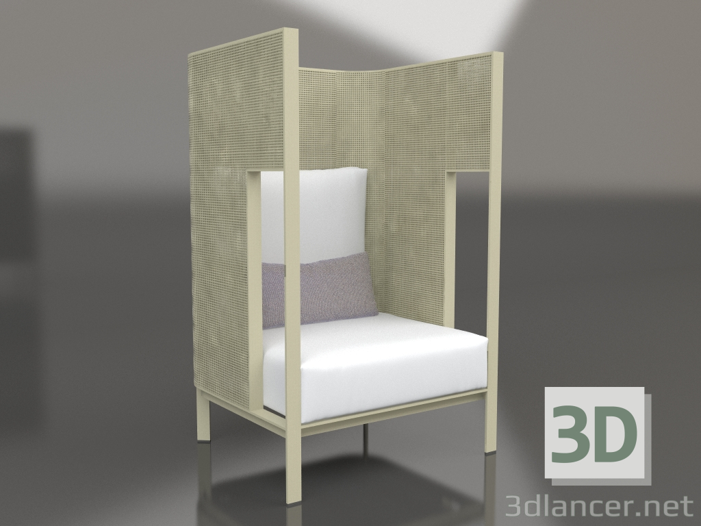 modello 3D Chaise longue cocoon (Oro) - anteprima