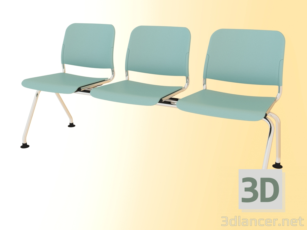 modèle 3D Banquette triple (522L3) - preview