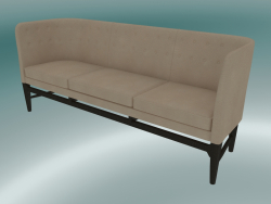 Canapé Triple Mayor (AJ5, H 82cm, 62x200cm, Noyer, Cuir - Soie Aniline)