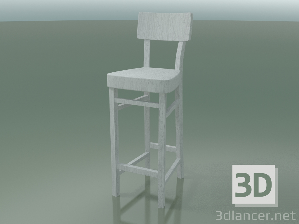 modello 3D Sgabello da bar (128, bianco) - anteprima