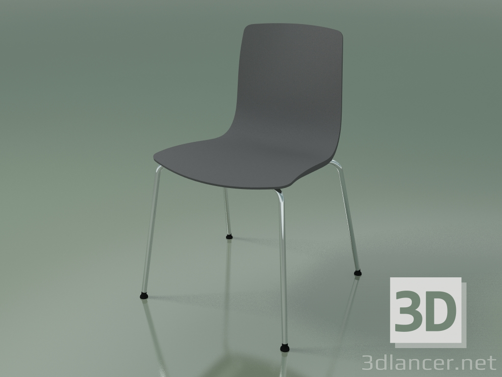 3d model Silla 3943 (4 patas metálicas, polipropileno) - vista previa