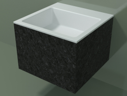 Lavabo de pared (02R122302, Nero Assoluto M03, L 48, P 48, H 36 cm)