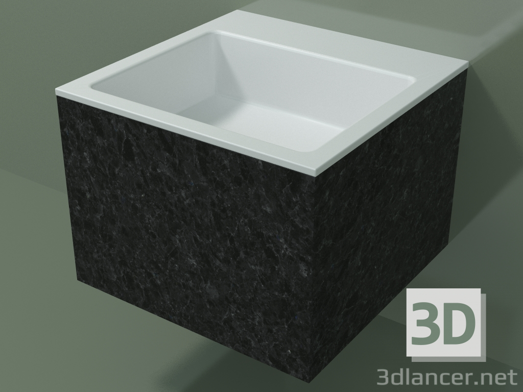 3d model Wall-mounted washbasin (02R122302, Nero Assoluto M03, L 48, P 48, H 36 cm) - preview