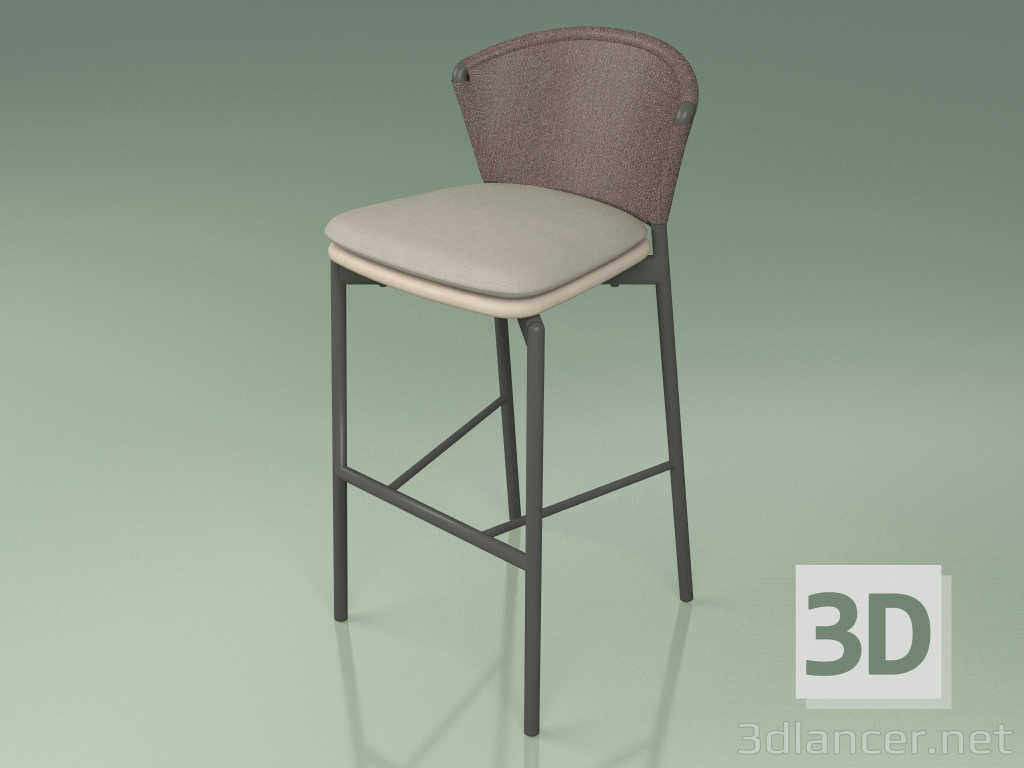 3d model Taburete de bar 050 (Marrón, Metal Ahumado, Mole de resina de poliuretano) - vista previa