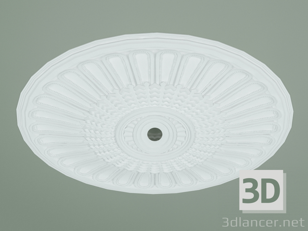 Modelo 3d Roseta com ornamento RW027-1 - preview