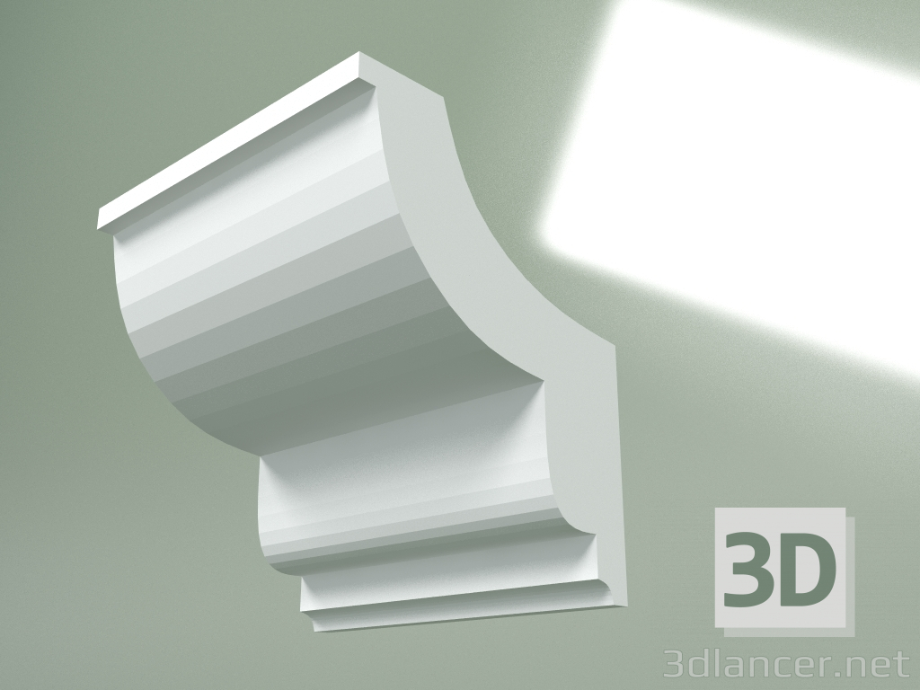 3d модель Карниз з гіпсу (стельовий плінтус) КТ367 – превью